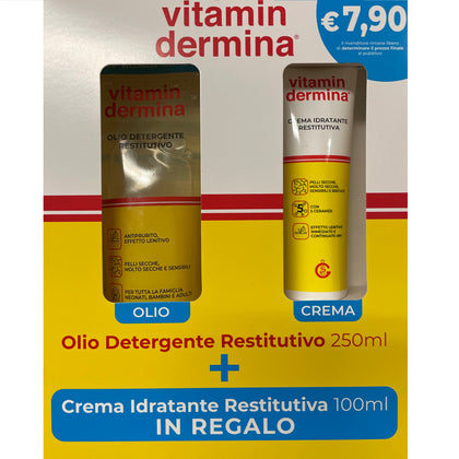 Vitamindermina Olio Detergente 250Ml +Crema Idratante 100Ml