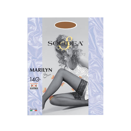 SOLIDEA CALZE AUTOREGGENTI MARILYN 140 SHEER CAMEL TAGLIA 4L