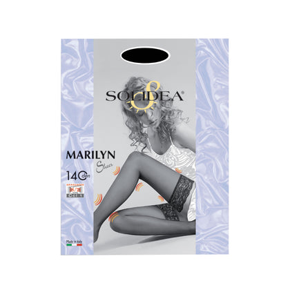 Solidea Calze Autoreggenti Marilyn 140 Sheer Nero Taglia 3ml