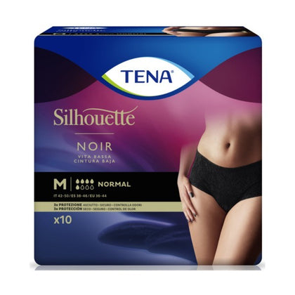 Tena Silhouette Noir M Normal 10 Pezzi