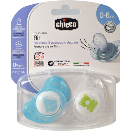 Chicco Succhietto Air Boy Silicone 0-6m 2 Pezzi