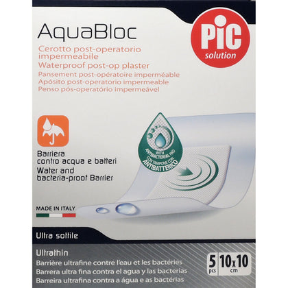 Pic Aquabloc 10x10cm Ster Antibatterico 5 Cerotti