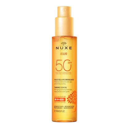 Nuxe Sun Olio Solare Abbronzante Spf50 Viso E Corpo 150ml