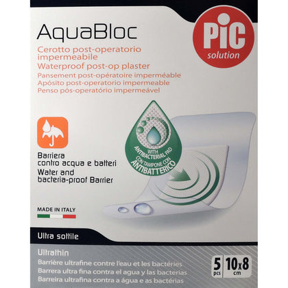 Pic Aquabloc 10x8cm Ster Antibatterico 5 Cerotti